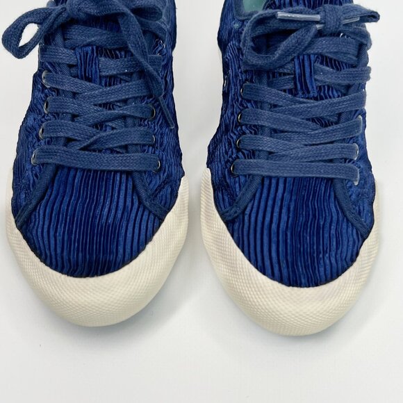 SeaVees Womens 6 Monterey Sneaker Navy Crinkled Satin Casual Shoes - Picture 6 of 11